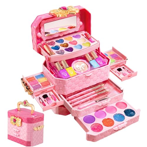 Kinder-Make-up-Set für Mädchenspielzeug,Mädchen-Make-up-Set für Kinder | Waschbares Kinder-Make-up-Set,Echtes waschbares Rollenspiel-Kosmetik-Set, Spielzeug, Kinder-Make-up-Set für Mädchen im von Fulenyi