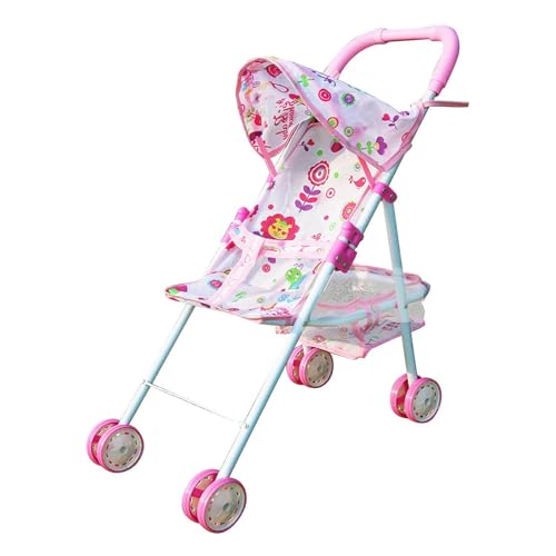 Kinderwagen für Puppen - Faltbarer Kinderwagen mit unterem Korb - Kleid Mädchen Kinderwagen, Alter 3+ Kinder Geschenk Spielzeug Mädchen Puppe Zubehör, Mädchen Spielzeug von Fulenyi