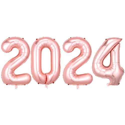 Luftballons 2024 – Zahlenballons 40 Zoll, große Luftballons glänzend und ästhetisch, 2024 Luftballons für Silvester von Fulenyi