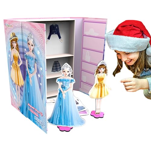 Magnetische Anziehpuppen, magnetische Puppen, Prinzessinnen aus Papier, Lernspielzeug und Reisespiel, multifunktionales Anziehspiel für Kinder, Mädchen und Magnetische Anziehpuppen, magnetische Puppen, Prinzessinnen aus Papier, Lernspielzeug und Reisespiel, multifunktionales Anziehspiel für Kinder, Mädchen und von Fulenyi
