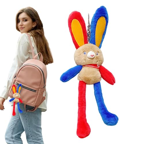 Plüsch-Hasen-Anhänger, Plüsch-Hasen-Ornament | niedlicher Anhänger für Rucksack-Tierpuppe – bunte Plüsch-Hasen-Plüsch-Ornamente für Schultasche, Handtasche, V-Innenausstattung von Fulenyi