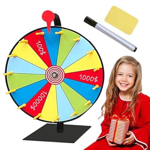 Preisrad, Drehscheibe, Farbrad des Glücks – Plattenspieler-Farbe, 15 Schlitze, robuster Roulette-Spinner für Messen, Glücksspiel, Karneval von Fulenyi