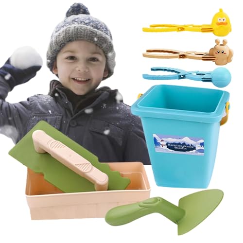 Schneeball-Maker-Werkzeug, Schneeball-Maker-Clip | 7-teiliges Schneeklammer-Schneeform-Set, Outdoor-Winterspielzeug, Schaufel und Eimer,Schneeball-Clips, Schneeball-Maker-Spielzeug, süßes Strand-Sands von Fulenyi