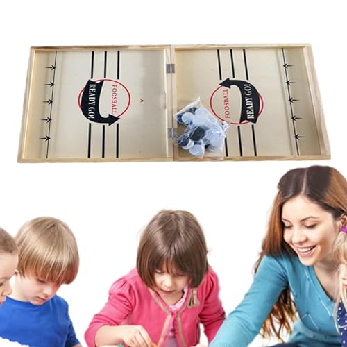 Sling-Puck-Spiel, schnelles Sling-Puck-Brettspiel | Faltbares und tragbares Hockey-Brettspiel aus Holz,Unterhaltsames und interaktives Desktop-Battle-Sling-Hockey für Unterhaltung für Kinder von Fulenyi