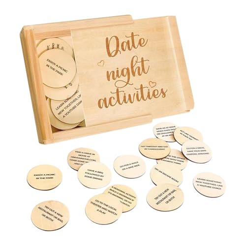 Spiele für Paare, Date-Night-Aktivitäten, Paare-Spiele, Date-Night-Aktivitäten | Wood 52 Spielideen für Paare für Abende | Romantische Date-Ideenbox, Hochzeits-Andenken, Hochzeits-Date-Night-Box für J von Fulenyi