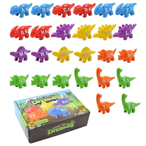 Verschiedene Spielzeuge, Dinosaurier-Alphabet-Spielzeug, bunte Vorschulbuchstaben-Puzzles | Dinosaurier-Buchstaben-Assoziationsspiel, Lernspielzeug für Dinosaurier, für Mädchen von Fulenyi