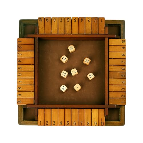 Würfelspiel in Box – Mathematische Spiele aus Holz – Barspiele für Partys und Versammlungen, Strategiespiel für zusätzliches Lernen, 2 bis 4 Spielen, verbessert die von Fulenyi