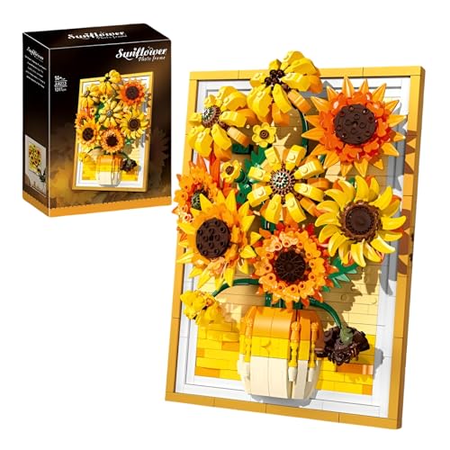 3D Wandkunst Sonnenblumen Bausteine, 1011 Stück Sonnenblumen Rahmen Klemmbausteine, Künstlicher Blumenstrauß für Tischaufsteller, Heimdekoration Botanisches Geschenk für Erwachsene Teenager 14+ 3D Wandkunst Sonnenblumen Bausteine, 1011 Stück Sonnenblumen Rahmen Klemmbausteine, Künstlicher Blumenstrauß für Tischaufsteller, Heimdekoration Botanisches Geschenk für Erwachsene Teenager 14+ von Fuleying