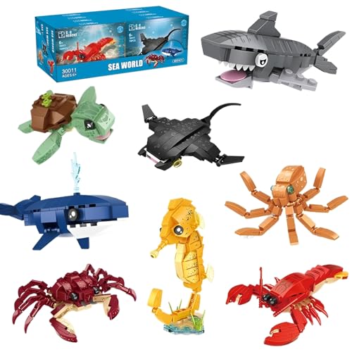 8er Pack Partygeschenke für Kinder Bausteine Bausatz - 950 Teile Mini-Meerestiere Klemmbausteine Spielzeug, Preise für das Klassenzimmer, Ostern Geburtstag Geschenk für Jungen Mädchen im Alter von 6+ 8er Pack Partygeschenke für Kinder Bausteine Bausatz - 950 Teile Mini-Meerestiere Klemmbausteine Spielzeug, Preise für das Klassenzimmer, Ostern Geburtstag Geschenk für Jungen Mädchen im Alter von 6+ von Fuleying