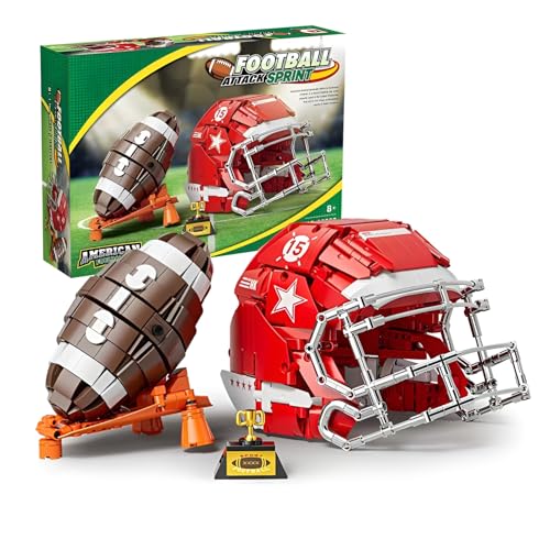 American Football Bausteine Bausatz, Fußballstadion Spielzeug Klemmbausteine für Fußballfans und -Spieler, Kreatives Geschenk für Kinder ab 8 Jahren und Erwachsene (1038Stück) von Fuleying