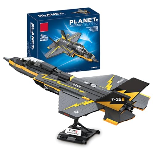 F-35 Lightening II Kampfjet Bausteine Bausatz, 646 Stück Luftwaffe Klemmbausteine, Militärflugzeug Modell Spielzeug Geschenke für Kinder und Erwachsene von Fuleying