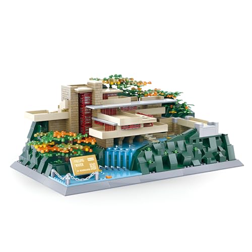 Fallingwater Building Blocks Set, 1220PCS France Famous Landmark Building Bricks Kit, Architecture Collection Model Building Toy for Adults Teens Home Decor von Fuleying