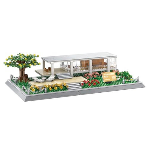 Farnsworth House Building Blocks Set, 661PCS France Famous Landmark Building Bricks Kit, Architecture Collection Model Building Toy for Adults Teens Home Decor von Fuleying