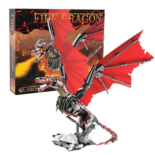 Feuerdrachen Bausteine für Erwachsene, Mittelalterlicher roter Drache Figur Modell Klemmbausteine, 1018 Stück Tier-Sammel Spielzeug, Heimdekoration, Geschenkidee zum Geburtstag für Kinder ab 6 Jahren Feuerdrachen Bausteine für Erwachsene, Mittelalterlicher roter Drache Figur Modell Klemmbausteine, 1018 Stück Tier-Sammel Spielzeug, Heimdekoration, Geschenkidee zum Geburtstag für Kinder ab 6 Jahren von Fuleying