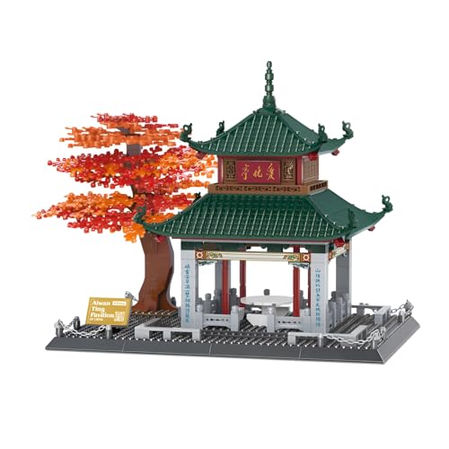 Fuleying Aisha Ting Pavillon Bausteine Bausatz, Chinesische Antike Architektur Klemmbausteine, Konstruktions Modell Bauspielzeug für Erwachsene Teenager, 987 PCS von Fuleying