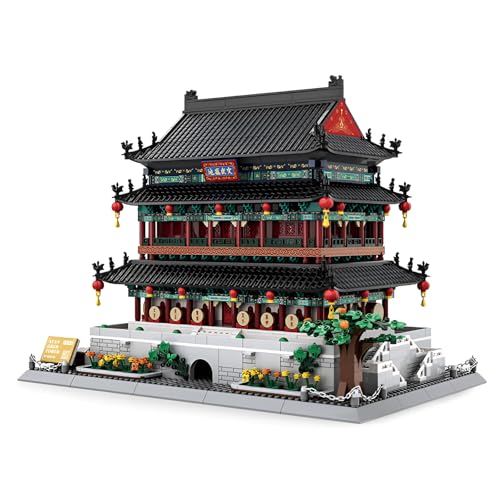 Fuleying Chinese XI AN Drum Turm Architektur Micro Bausteine Bausatz, Kreative Mini-Klemmbausteine Spielzeug für Erwachsene Teens, Turmbau Sammlung Modell für Display, 1872 PCS von Fuleying