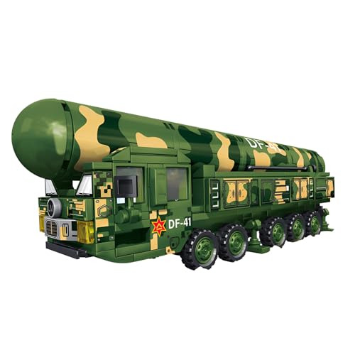 Fuleying DF-41 Ballistische Rakete Bausteine Bausatz, 350 Teile Militär LKW Klemmbausteine, Waffenfahrzeug LKW Modell Spielzeug, Geschenkidee für Erwachsene Kinder von Fuleying