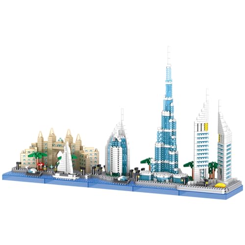 Fuleying Dubai Berühmte Wahrzeichen Micro Bausteine Bausatz, DubaiKombination Wahrzeichen Architektur Sammlung Mini Klemmbausteine Kit für Erwachsene, Konstruktion Modell Spielzeug (2220 PCS) von Fuleying