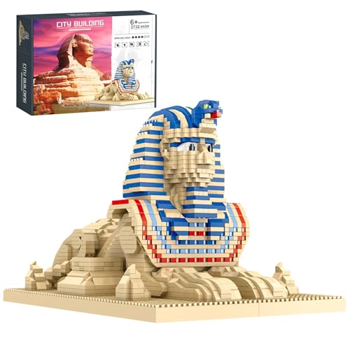 Fuleying Große Sphinx Ägypten Micro Bausteine Bausatz, 2732PCS Berühmte Welt Architektur Lernspielzeug, Mini Klemmbausteine für Kinder Erwachsene von Fuleying