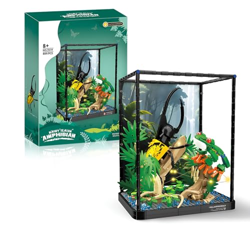 Fuleying Insekt Collection Tropical Rainforest Bausteine Bausatz, Kreative Tiere Echsen Panzerbau Klemmbausteine Spielzeug für Erwachsene Teens, 889 PCS von Fuleying