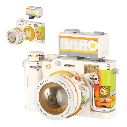 Fuleying Klassische Kamera-Bausteine, 508PCS Retro-Kamera-Mini-Bausteine, mechanisches Kamera-Modell für Erwachsene Jugendliche Modellbau-Spielzeug（Weiß） von Fuleying