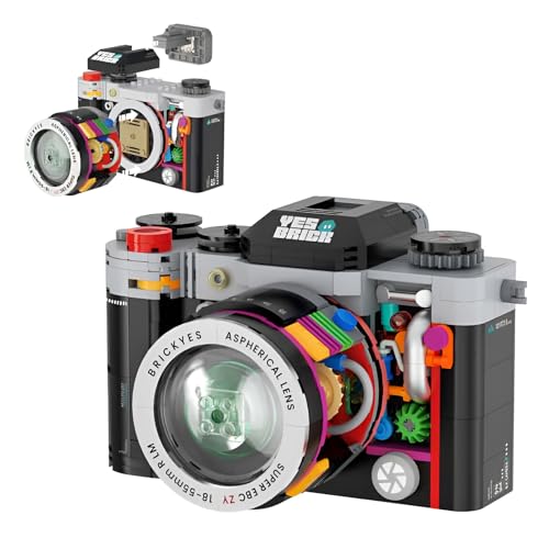 Fuleying Klassische Kamera-Bausteine, 556PCS Retro-Kamera-Mini-Bausteine, mechanisches Kamera-Modell für Erwachsene Jugendliche Modellbau-Spielzeug（Schwarz） von Fuleying
