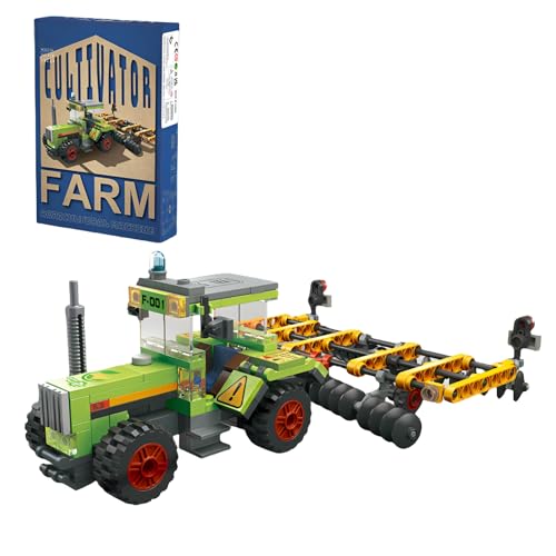 Fuleying Klassischer Traktor Bausteine Bausatz, Bauernhof Grubber Traktor Spielzeug-Bausatz, Landwirtschaftliche Fahrzeuge Baumodell für Erwachsene, Geschenke zum Bauen für Sie & Ihn (247PCS) von Fuleying