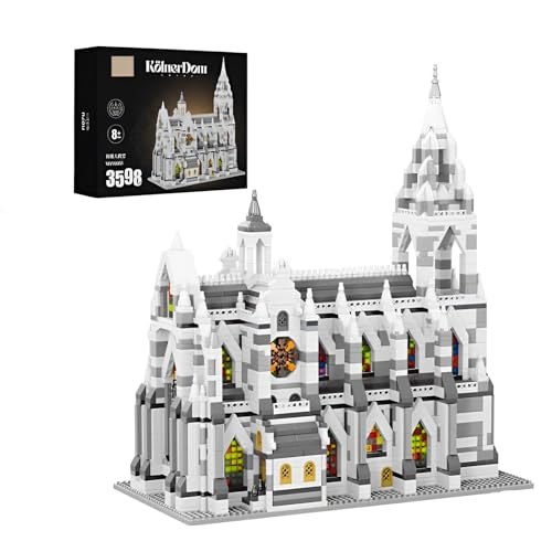 Fuleying Kölner Dom Mikro-Baustein-Set, Berühmte Architektur Mini-Bausteine Kit, Stadt Straßenansicht Baumodell Spielzeug, Geschenke für Kinder und Erwachsene (3598 Stück) von Fuleying