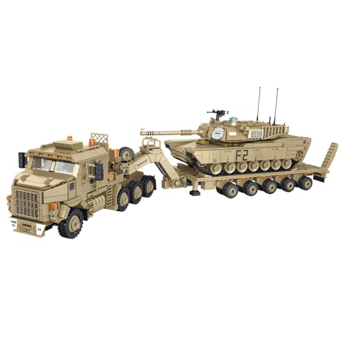 Fuleying M1070 Armored Vehicle Bausteine Bausatz, Militärischer Transporter Panzer Klemmbausteine, Armeefahrzeug Modell Bausatz für Erwachsene, 3482 PCS von Fuleying