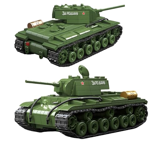 Fuleying Militär KV-1 Schwerer Panzer Bausteine Bausatz, WW2 Technik Militär Panzer Klemmbausteine, Armee Panzer Modell Konstruktions Spielzeug für Erwachsene, 1192 Teile von Fuleying