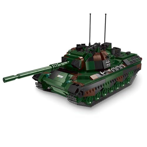 Fuleying Militärische Panzer Bausteine Bausatz, 1145 PCS Technik Militär Leopard 1 Kampfpanzer Klemmbausteine, Armee Panzer Fahrzeug Modell Bauklotz Konstruktions Spielzeug von Fuleying