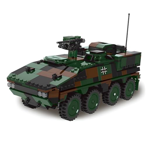 Fuleying Militärischer Kampfpanzer Bausteine Bausatz, 808 PCS Technik Militärischer GTK Boxer LKW Klemmbausteine, Armee Panzer Fahrzeugmodell Bauklotz Konstruktions Spielzeug von Fuleying