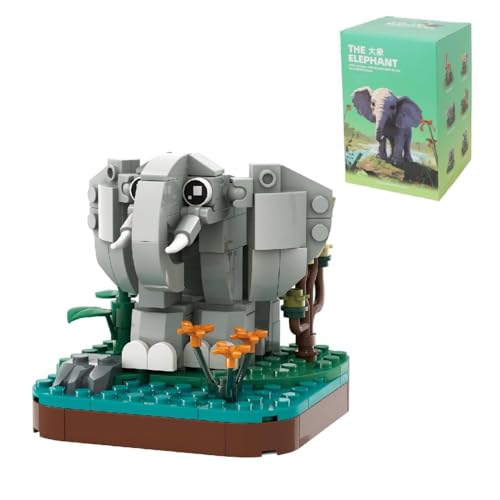 Fuleying Mini Tiere Bausteine Bausatz, 139 Teile Elefant Modellbausatz, Mini Tiere Bausteine Set, Niedlich Tiere Bausteine Spielzeug, Home Decors, Geschenke für Kinder und Erwachsenem ab 6 (1623) von Fuleying