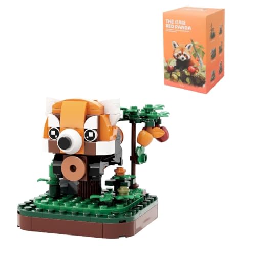 Fuleying Mini Tiere Bausteine Bausatz，125 Teile Roter Panda Modellbausatz, Mini Tiere Bausteine Set, Niedlich Tiere Bausteine Spielzeug, Home Decors, Geschenke für Kinder und Erwachsenem ab 6 (1620) von Fuleying