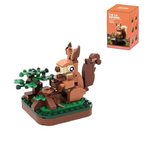 Fuleying Mini Tiere Bausteine Bausatz，133 Teile Eichhörnchen Modellbausatz, Mini Tiere Bausteine Set, Niedlich Tiere Bausteine Spielzeug, Home Decors, Geschenke für Kinder und Erwachsenem ab 6 (1622) von Fuleying