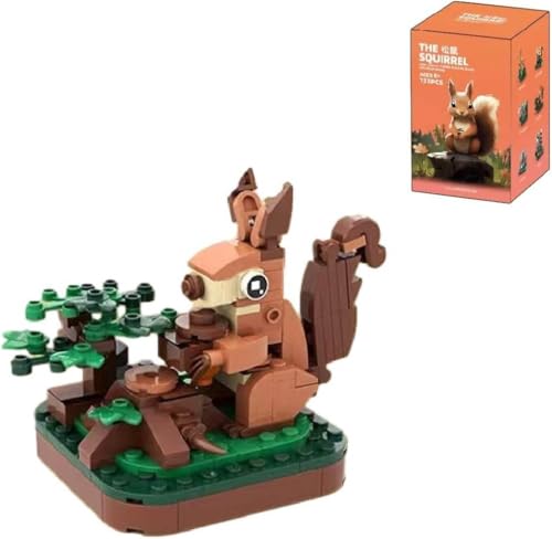 Fuleying Mini Tiere Bausteine Bausatz，133 Teile Eichhörnchen Modellbausatz, Mini Tiere Bausteine Set, Niedlich Tiere Bausteine Spielzeug, Home Decors, Geschenke für Kinder und Erwachsenem ab 6 (1622) von Fuleying