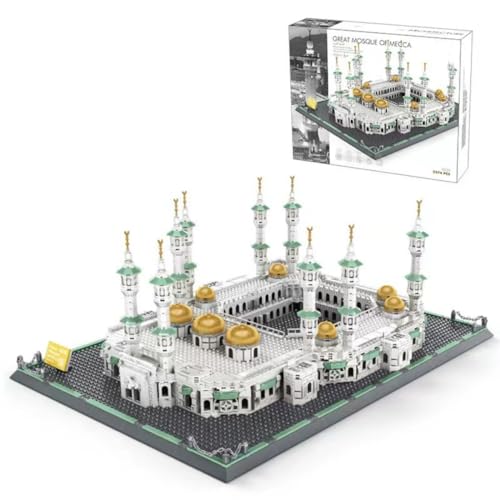 Fuleying Moschee Von Mekka Bausteine Bausatz, 2274 Teile Weltberühmte Architektur Gebäude Modellbausatz, Micro MOC Klemmbausteine Bauset, Geschenk für Kinder und Erwachsene Architektur von Fuleying