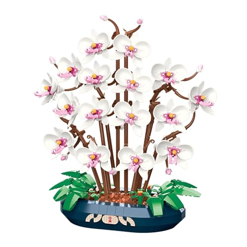 Fuleying Orchidee Klemmbausteine Bausatz, Elegante DIY Bonsai Blume Bausteine für Erwachsene und Jugendliche, Kreative Künstliche Botanik Modell Spielzeug, Home Décor & Geschenk Idee von Fuleying