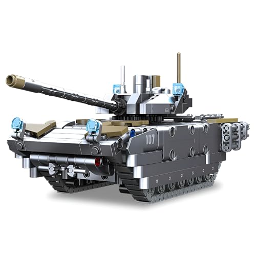 Fuleying Panzer Bausteine Bausatz, 613 PCS T-14 Armata Hauptkampfpanzer Bausatz, Armee Panzer Bausatz Panzer Modell Bausatz Klemmbausteine Spielzeug für Erwachsene von Fuleying