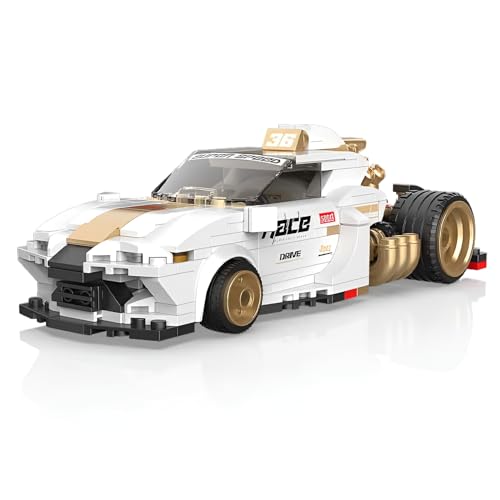 Fuleying Rennwagen Bauklötze, 1:24 Super Sportwagen Bauklötze, 389pcs Racer Camping Bauklötze, Auto Modell Spielzeug für Erwachsene Home Office Decor(Weiß) von Fuleying