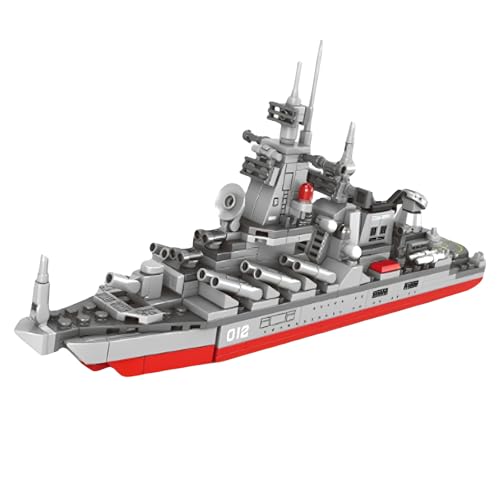 Fuleying SLAVA Moskva Raketenkreuzer Modellbausatz Bausteine, Bausatz, 322 PCS Kriegsschiff KlemmbausteineSet, Armee Kampfschiff Ozeanboot Schiff Bauklötze, Kreuzer Modell Spielzeug für Erwachsene von Fuleying