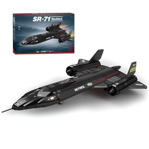 Fuleying SR-71 Blackbird Jet Bausteine Bausatz, 1775 Teile Militärflugzeug Klemmbausteine, Flugzeug Modellspielzeug für Erwachsene Teenager ab 14 Jahren, Home Office Decor von Fuleying