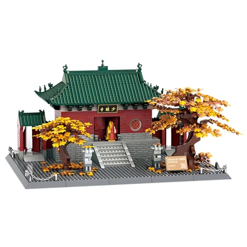 Fuleying Shaolin Tempel Bausteine Bausatz, Chinesische Antike Architektur Klemmbausteine, Konstruktionsmodell Bauspielzeug für Erwachsene Jugendliche, 1526 PCS von Fuleying