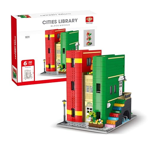 Fuleying Stadtbibliothek Bausteine Bausatz, Architektur Klemmbausteine, Architektur Modell Baukasten Modell Spielzeug für Erwachsene, Home Office Dekoration, 2143 PCS von Fuleying