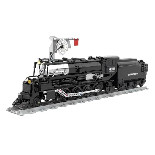 Fuleying Stadteisenbahn Bausteine Bausatz, Retro BR01 Dampflokomotive Baukasten, Dampflokomotive Güterzug Klemmbausteine, Stadt Güterzug Modell mit Gleis Set für Erwachsene(1186 PCS) von Fuleying