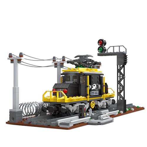 Fuleying Technik City Zug Bausteine Bausatz, 669 PCS Retro Krokodil Dampf Lokomotive Klemmbausteine, Dampf Güterzug Spielzeug, Stadt Güterzug Modell mit Gleis Set für Erwachsene von Fuleying