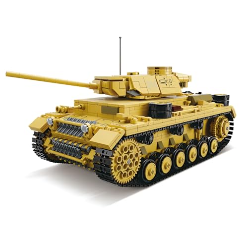 Fuleying Technik Militärpanzer Bausteine Bausatz, 1543 PCS NO.3 Deutsche Panzer Klemmbausteine Set für Erwachsene, Sammlerstück Cooles Panzerbau Spielzeug zum Selberbauen von Fuleying