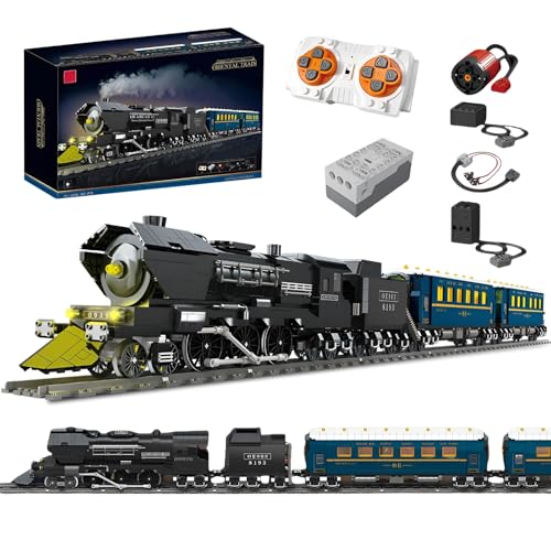 Fuleying Technik Orient Express Zug Bausteine Bausatz, Ferngesteuerte Dampflokomotive Klemmbausteine Anzeige Kit für Erwachsene Teens, Zug Modell Spielzeug mit Eisenbahn zum Verschenken(3691 Stücke) von Fuleying