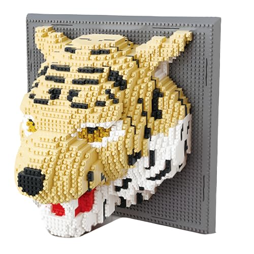 Fuleying Tiger Bausteine Bausatz, Wandkunst Tiere Baukasten, Micro Mini Klemmbausteine für Zuhause, Kreatives Geschenk für Erwachsene Kinder ab 8 Jahren (2313PCS) von Fuleying