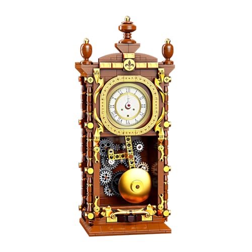 Fuleying Vintage Uhr Bausteine Bausatz, Klassischer Schaukel-Uhr-Baukasten Klemmbausteine, 751 PCS Uhrenmodell Spielzeug für Erwachsene, Teenager ab 6 Jahren von Fuleying